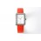 Chanel Boyfriend Serie Square Dial Leather Strap Watch Orange Red