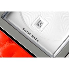 Chanel Boyfriend Serie Square Dial Leather Strap Watch Orange Red