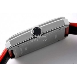 Chanel Boyfriend Serie Square Dial Leather Strap Watch Orange Red