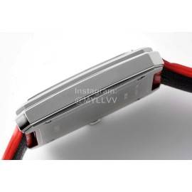 Chanel Boyfriend Serie Square Dial Leather Strap Watch Orange Red