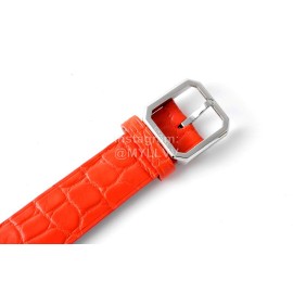 Chanel Boyfriend Serie Square Dial Leather Strap Watch Orange Red