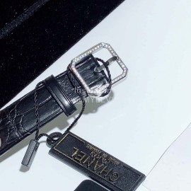 Chanel Boyfriend Series Sapphire Crystal Leather Strap Watch White