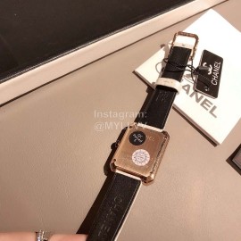 Chanel Fashion Diamond White Leather Strap Watch For Women