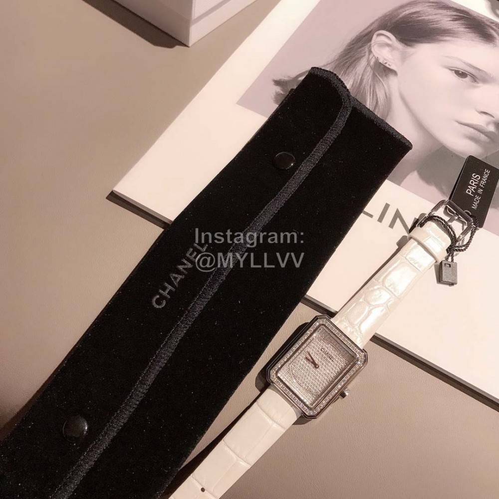 Chanel Fashion Diamond Leather Strap Watch For Women