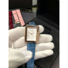 Chanel Boy·Friend Series Blue Alligator Leather Strap Watch