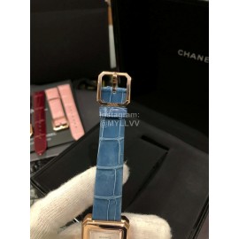 Chanel Boy·Friend Series Blue Alligator Leather Strap Watch