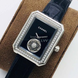 Chanel Tw Factory Premiere Series Diamond Square Dial Watch Black