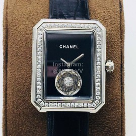 Chanel Tw Factory Premiere Series Diamond Square Dial Watch Black