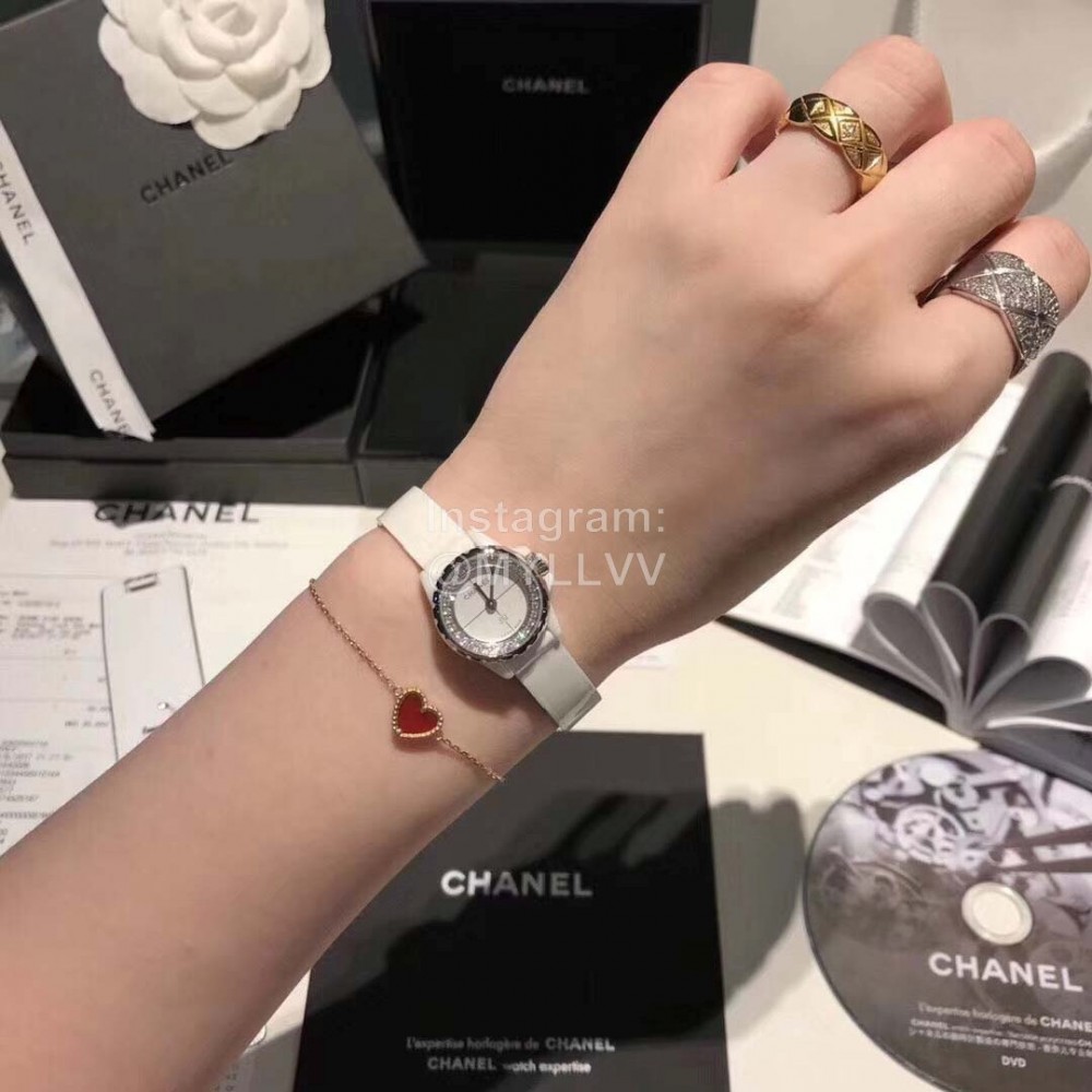 Chanel J12 Classic Series Diamond Dial Watch White