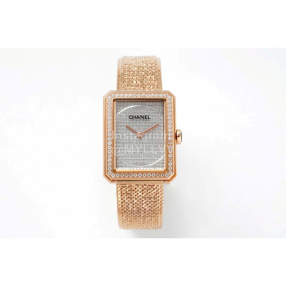 Chanel Boy·Friend 316 Fine Steel Case Diamond Dial Watch Gold