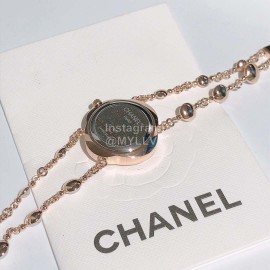 Chanel CaméLia Series Rose Gold Pearl Chain Watch For Women White