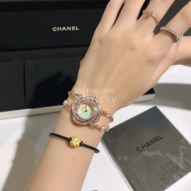 Chanel CaméLia Series Rose Gold Pearl Chain Watch For Women White