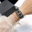 Chanel Code Coco Fashion Plaid Strap Watch Black