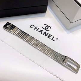 Chanel Code Coco Fashion Plaid Strap Watch Silver