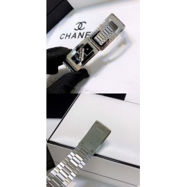 Chanel Code Coco Fashion Plaid Strap Watch Silver