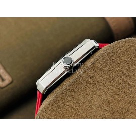 Chanel Cb Factory Square Dial Red Leather Strap Watch