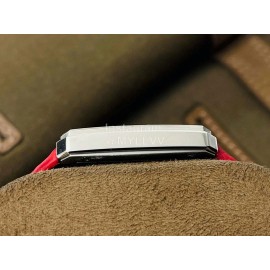 Chanel Cb Factory Square Dial Red Leather Strap Watch