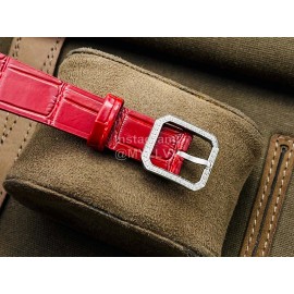 Chanel Cb Factory Square Dial Red Leather Strap Watch