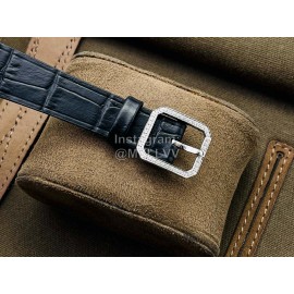 Chanel Cb Factory Square Dial Black Leather Strap Watch