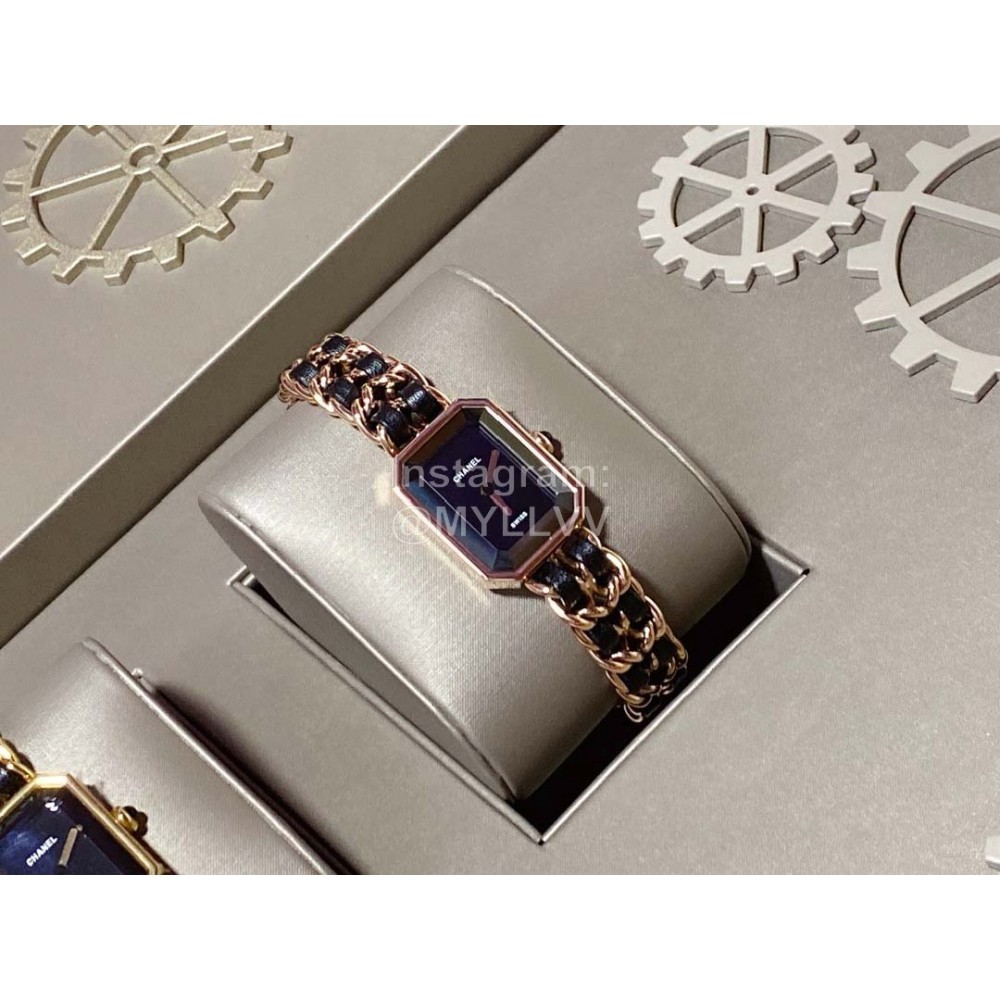 Chanel Steel Leather Strap Square Dial Watch