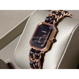 Chanel Steel Leather Strap Square Dial Watch