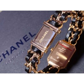 Chanel Steel Leather Strap Square Dial Watch