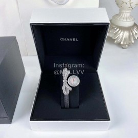 Chanel Ruban Series Black Satin Strap Diamond White Dial Watch