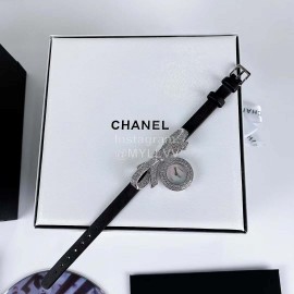 Chanel Ruban Series Black Satin Strap Diamond White Dial Watch
