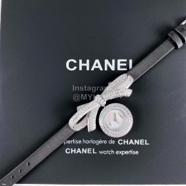 Chanel Ruban Series Black Satin Strap Diamond White Dial Watch