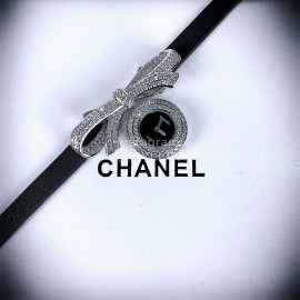 Chanel Ruban Series Black Satin Strap Diamond Black Dial Watch