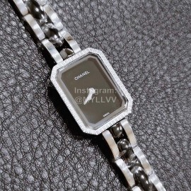 Chanel Fashion Diamond Square Dial Watch Black