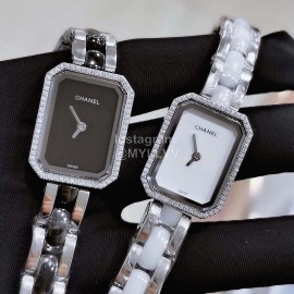 Chanel Fashion Diamond Square Dial Watch Black