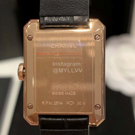 Chanel Boy-Friend Series New Square Dial Leather Strap Watch 