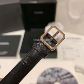 Chanel Boy-Friend Series New Square Dial Leather Strap Watch 