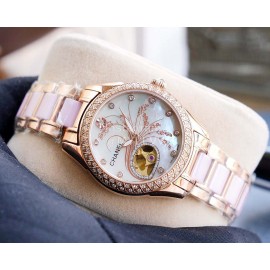 Chanel 316 Refined Steel Diamond Luminous Watch Rose Gold