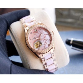 Chanel 316 Refined Steel Diamond Luminous Watch Rose Gold