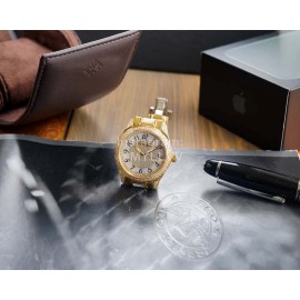 Chanel Diamond Dial Steel Strap Mechanical Watch For Women Gold