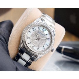 Chanel Diamond Dial Steel Strap Mechanical Watch For Women Silver