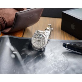 Chanel Diamond Dial Steel Strap Mechanical Watch For Women Silver