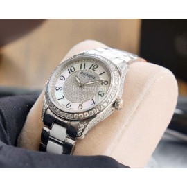 Chanel Diamond Dial Steel Strap Mechanical Watch For Women Silver