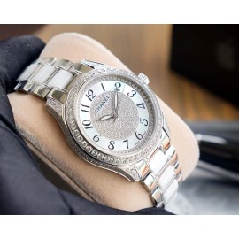 Chanel Diamond Dial Steel Strap Mechanical Watch For Women Silver