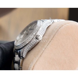 Chanel Diamond Dial Steel Strap Mechanical Watch For Women Silver