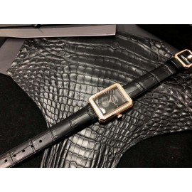 Chanel Boy·Friend Series Diamond Dial Leather Strap Watch