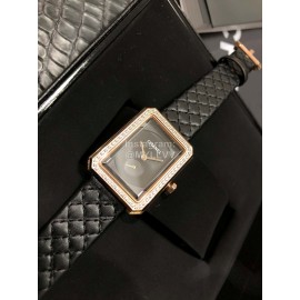 Chanel Boy·Friend Series Diamond Dial Leather Strap Watch