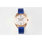 Chaumet 316 Refined Steel 33mm Dial Leather Strap Watch Blue