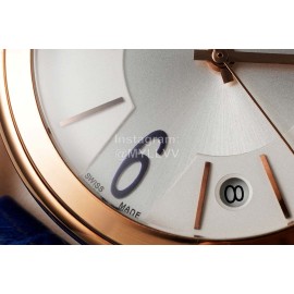 Chaumet 316 Refined Steel 33mm Dial Leather Strap Watch Blue