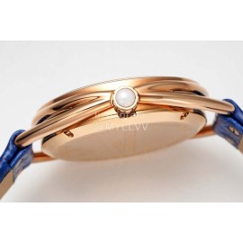 Chaumet 316 Refined Steel 33mm Dial Leather Strap Watch Blue