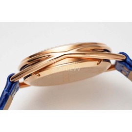 Chaumet 316 Refined Steel 33mm Dial Leather Strap Watch Blue