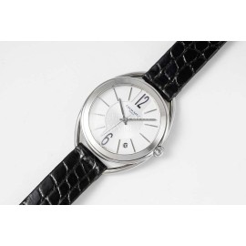 Chaumet 316 Refined Steel 33mm Dial Leather Strap Watch Black