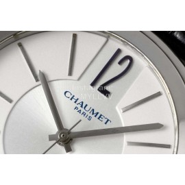 Chaumet 316 Refined Steel 33mm Dial Leather Strap Watch Black